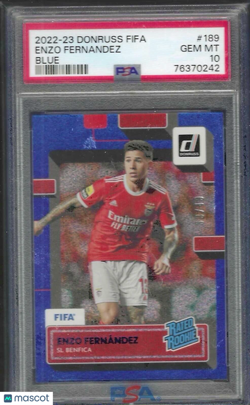 2022 Panini Donruss FIFA Enzo Fernandez #189 Blue PSA 10