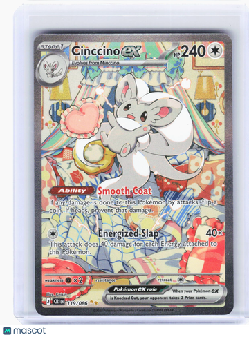 2025 Pokemon—Cinccino ex #119/86 Chaos Rising—Special Illustration Rare Holo