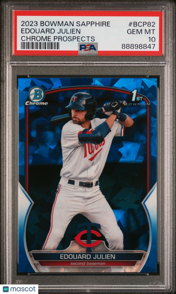 2023 Bowman Sapphire Edition Chrome Prospects Edouard Julien #BCP82 PSA 10