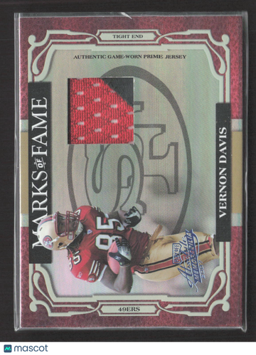2007 Playoff Absolute Memorabilia Marks of Fame Vernon Davis #MOF-13 Authentic Game-Worn Prime Jersey