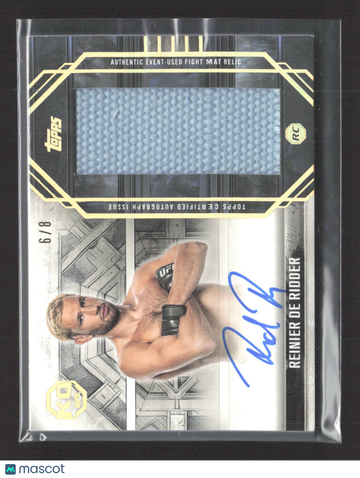 2025 Topps Knockout UFC Reinier de Ridder #AFM-RD /8 RC Authentic Event-Used Fight Mat Relic