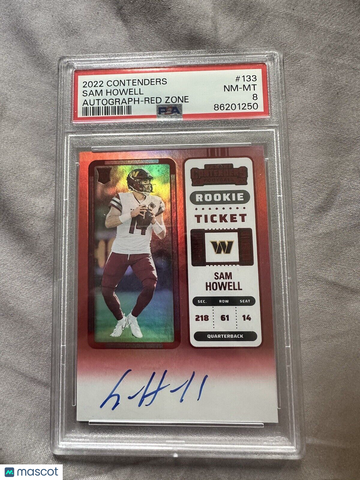 2022 Panini Contenders Sam Howell #133 FOTL Rookie PSA 8