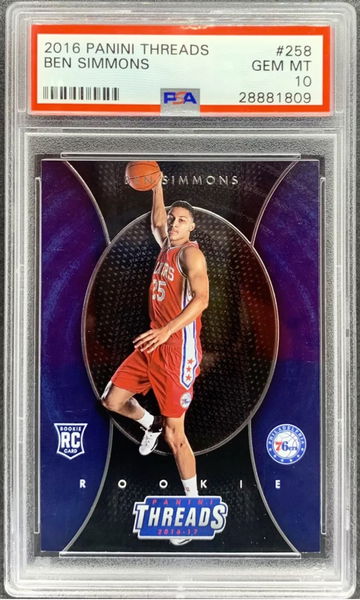 2016 Panini Threads Ben Simmons Rookie PSA 10 #258