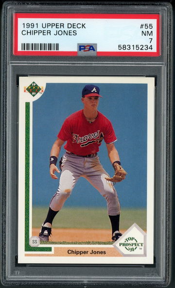 1991 Upper Deck Chipper Jones Top Prospect #55 - PSA 7 - Atlanta Braves