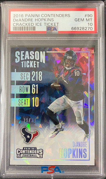 2016 Panini Contenders Cracked Ice Ticket /24 DeAndre Hopkins PSA 10