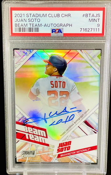 Juan Soto Stadium Club Chrome Refractor Auto /15 POP 1 PSA 9 