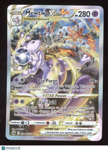 2023 SWSH Crown Zenith Mewtwo VSTAR Secret Rare #GG44/GG70