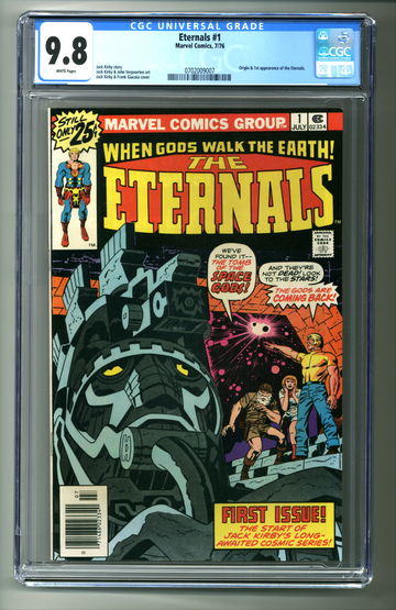 Eternals #1 CGC 9.8 Marvel 1976 Bronze Age JACK KIRBY White Pages    