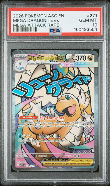2026 Pokemon Ascended Heroes Mega Attack Rare Mega Dragonite Ex #271 PSA 10