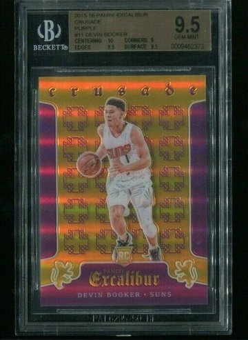 2015-16 Excalibur Devin Booker Crusade Purple Rookie RC 57/60 #11 BGS 9.5