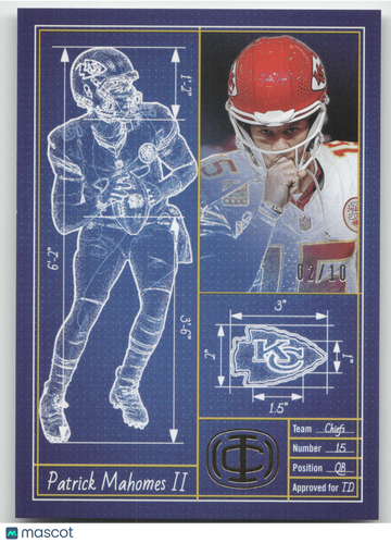 2025 Panini Icon Collection Touchdown Architect Patrick Mahomes II #TA-5 Gold /10