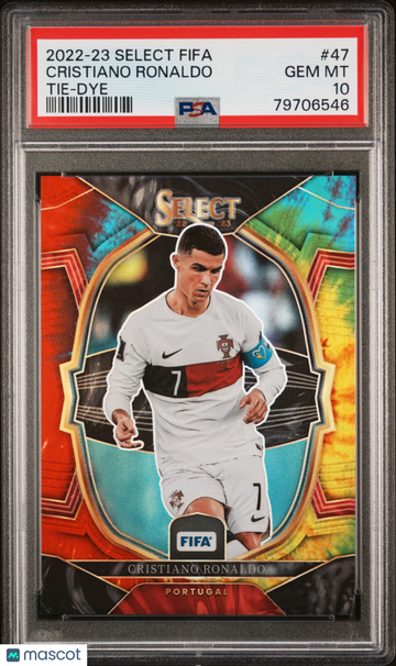 2022 Panini Select FIFA Cristiano Ronaldo #47 Tie Dye PSA 10
