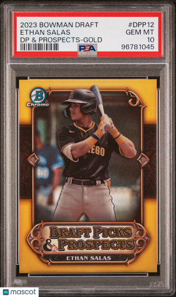 2023 Bowman Draft Draft Picks & Prospects Ethan Salas #DPP12 DP Gold Ref PSA 10