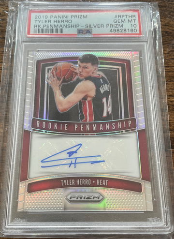 Tyler Herro Prizm Silver Auto PSA 10