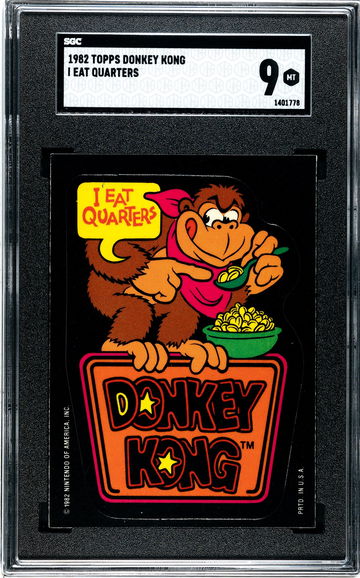 1982 Topps Donkey Kong Nintendo I Eat Quarters Super Mario Bros Rookie Card RC SGC 9 MT