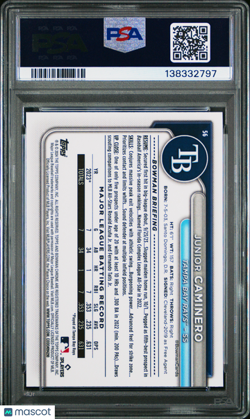 2024 Bowman Chrome Mega Box Junior Caminero #56 PSA 10
