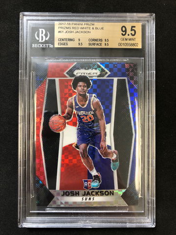 2017-18 Panini Prizm - Josh Jackson - Rookie Red White Blue Prizm BGS 9.5 Gem Mint