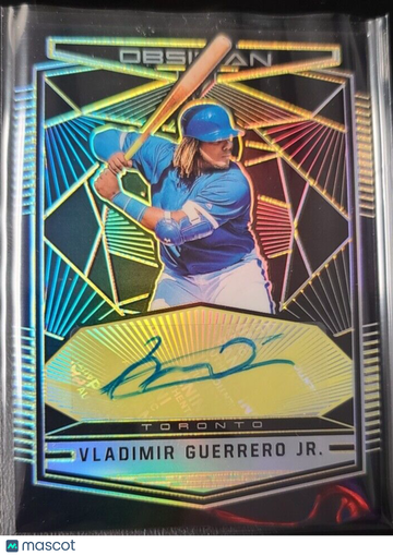2019 Panini Chronicles - Obsidian Autographs - Electric Etch Purp Vladimir Guerrero Jr. #OA-VG Electric Etch Purple Priz