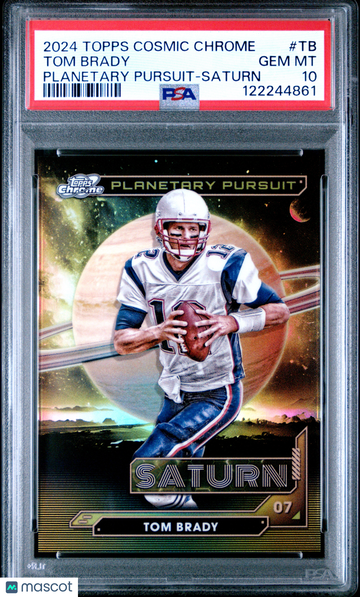 2024 Topps Cosmic Chrome Tom Brady #TB Planetary Pursuit Saturn Short Print HOF Parallel/Variety Insert PSA 10