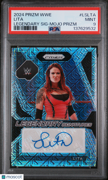 2024 Panini Prizm WWE Legendary Signatures Lita #LSLTA Mojo /25 PSA 9