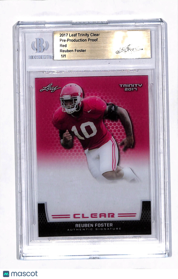 2017 Leaf Trinity Clear Reuben Foster Red 1/1 Pre-Production Proof