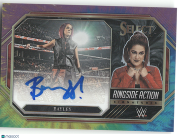 2023 Panini Select WWE Prizm Bayley #RA-BLY Tie-Dye /25 Ringside Action Signatures