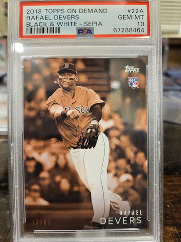 2018 Topps on Demand Rafael Devers black & white Sepia /60 PSA 10