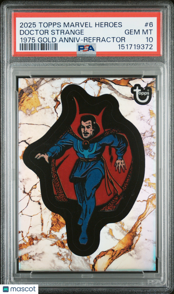 2025 Topps Marvel Comic Book Heroes 1975 Gold Anniversary Doctor Strange #6 PSA 10