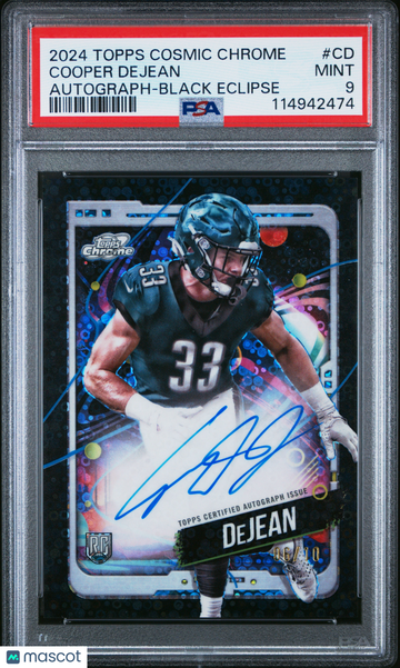 2024 Topps Cosmic Chrome Cosmic Chrome Autographs Cooper Dejean #CD Black Eclipse /10 PSA 9