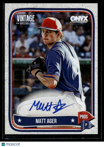 2024 Onyx Vintage Matt Ager #VAMAAG Autographs AU