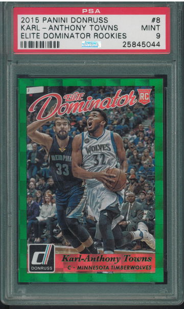 2015 Donruss Elite Dominator #8 Karl Anthony Towns RC /999 SP PSA 9 Mint *5044
