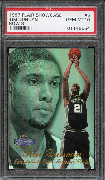 1997 Flair Showcase Row 3 Tim Duncan PSA 10