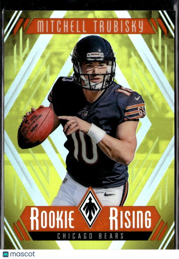 Mitchell Trubisky 2017 Panini Phoenix Rookie Rising Yellow Chicago Bears
