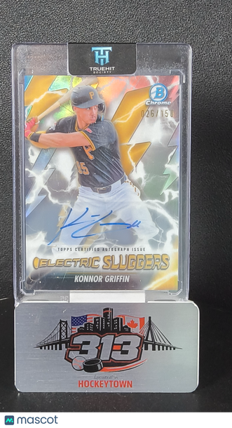 2026 Bowman Chrome Electric Sluggers Konnor Griffin Autographed Trading Card #ES-17 /150 Pirates