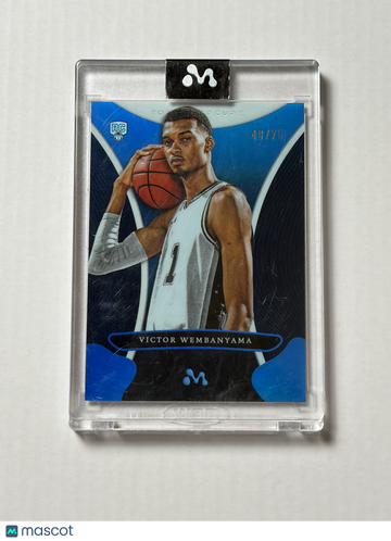 2023-24 Topps Mercury Basketball Card Blue Refractor Victor Wembanyama Spurs RC #9 Short Print 49/75