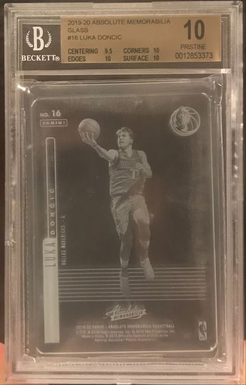 2019-20 Absolute Luka Doncic Glass SSP BGS 10 Pristine Mavericks Mavs