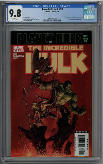 Incredible Hulk 93 CGC 9.8 Planet Hulk 1st Korg