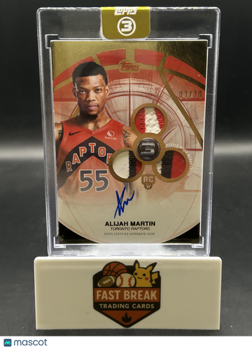 2025 Topps 3 Basketball Alijah Martin #RPV-AM Gold Foil /10 Triple Patch Rookie 3 Patch Autograph RC