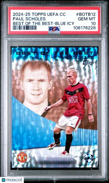 2024-25 Topps UEFA Club Competitions Best Of The Best: Ucl Legends Paul Scholes #BOTB12 Blue Icy PSA 10