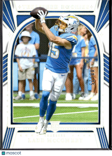 Ladd McConkey 2025 Panini National Treasures Treasured Rookies RC /25 Los Angeles Chargers