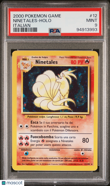 2000 Pokemon Game Ninetales Holo Italian PSA 9 #12