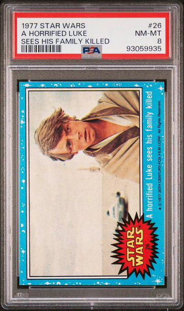 1977 Topps Star Wars Luke Skywalker #26 PSA 8
