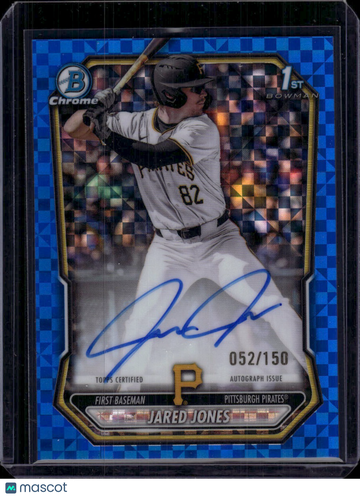 2026 Bowman Chrome Jared Jones #CPA-JJ Blue X-Fractor /150 1st Bowman