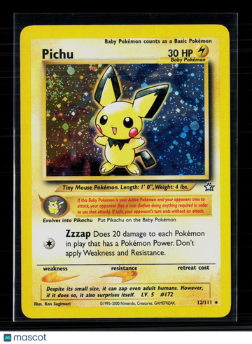 2000 Neo Genesis Pichu Holo Rare #12/111