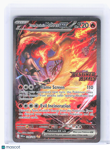 Destined Rivals Team Rocket's Moltres EX Holo Special Illustration Rare #229