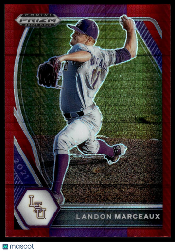 2021 Panini Prizm Draft Picks Landon Marceaux #PDP80 Hyper Red & Purple Prizm