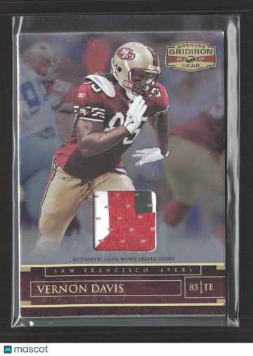 2007 Donruss Gridiron Gear Vernon Davis #46 Authentic Game-Worn Prime Jersey