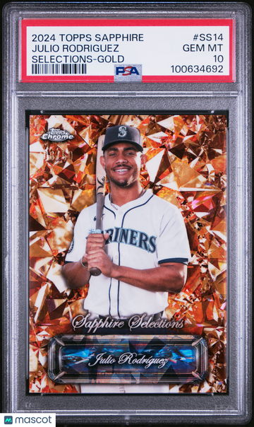 2024 Topps Chrome Sapphire Sapphire Selections Julio Rodriguez #SS14 Gold /50 PSA 10