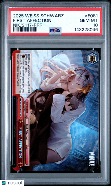 2025 Weiss Schwarz Goddess Of Victory: Nikke First Affection Nik/S117-RRR PSA 10 #E081