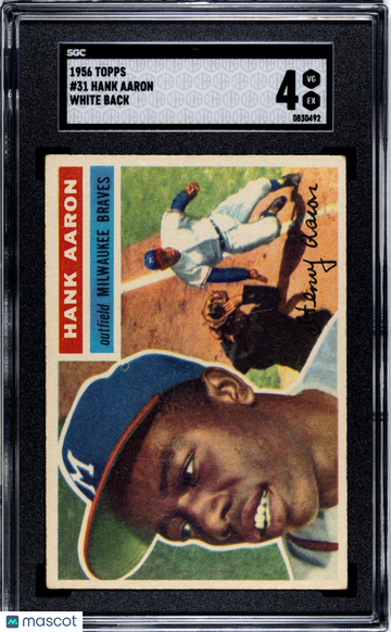 1956 Topps Hank Aaron #31 White Back SGC 4